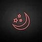 Halbmond mit Sternen LED-Neonschild für Schlafzimmer oder Kinderzimmer