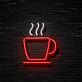 Kaffeetasse mit Dampf LED-Neonschild für Café Küche