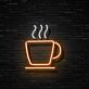 Kaffeetasse mit Dampf LED-Neonschild für Café Küche