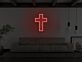 Kreuz mit floralen Mustern LED-Neonschild Wohnzimmer Dekoration
