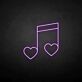 Musiknote mit Herzen LED-Neonschild Wohnzimmer Musikstudio