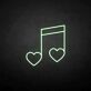 Musiknote mit Herzen LED-Neonschild Wohnzimmer Musikstudio