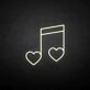 Musiknote mit Herzen LED-Neonschild Wohnzimmer Musikstudio