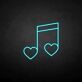Musiknote mit Herzen LED-Neonschild Wohnzimmer Musikstudio