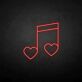 Musiknote mit Herzen LED-Neonschild Wohnzimmer Musikstudio