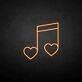Musiknote mit Herzen LED-Neonschild Wohnzimmer Musikstudio