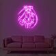 Anime Mädchen mit langen Zöpfen und Blume LED-Neonschild Wohnzimmer Gamingzimmer