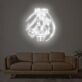 Anime Mädchen mit langen Zöpfen und Blume LED-Neonschild Wohnzimmer Gamingzimmer