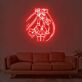 Anime Mädchen mit langen Zöpfen und Blume LED-Neonschild Wohnzimmer Gamingzimmer