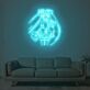 Anime Mädchen mit langen Zöpfen und Blume LED-Neonschild Wohnzimmer Gamingzimmer
