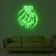 Anime Mädchen mit langen Zöpfen und Blume LED-Neonschild Wohnzimmer Gamingzimmer