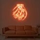 Anime Mädchen mit langen Zöpfen und Blume LED-Neonschild Wohnzimmer Gamingzimmer
