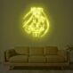 Anime Mädchen mit langen Zöpfen und Blume LED-Neonschild Wohnzimmer Gamingzimmer