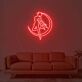 Silhouette einer Frau auf Halbmond LED-Neonschild für Wohnzimmer Schlafzimmer