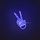Skelett-Hand mit Victory Zeichen LED-Neonschild für Bar Club