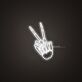 Skelett-Hand mit Victory Zeichen LED-Neonschild für Bar Club