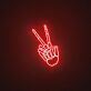 Skelett-Hand mit Victory Zeichen LED-Neonschild für Bar Club