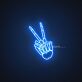 Skelett-Hand mit Victory Zeichen LED-Neonschild für Bar Club