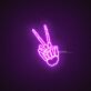 Skelett-Hand mit Victory Zeichen LED-Neonschild für Bar Club