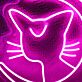 Katze mit Halbmond LED-Neonschild Wohnzimmer Schlafzimmer
