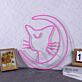 Katze mit Halbmond LED-Neonschild Wohnzimmer Schlafzimmer