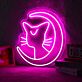 Katze mit Halbmond LED-Neonschild Wohnzimmer Schlafzimmer