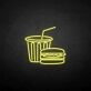 Burger und Getränkebecher LED-Neonschild für Restaurant Imbiss