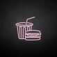 Burger und Getränkebecher LED-Neonschild für Restaurant Imbiss