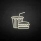 Burger und Getränkebecher LED-Neonschild für Restaurant Imbiss