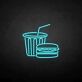 Burger und Getränkebecher LED-Neonschild für Restaurant Imbiss