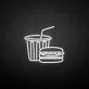 Burger und Getränkebecher LED-Neonschild für Restaurant Imbiss