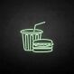 Burger und Getränkebecher LED-Neonschild für Restaurant Imbiss