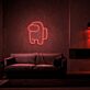Spielfigur mit Rucksack LED-Neonschild Gaming Zimmer