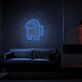 Spielfigur mit Rucksack LED-Neonschild Gaming Zimmer