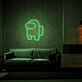 Spielfigur mit Rucksack LED-Neonschild Gaming Zimmer