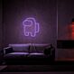 Spielfigur mit Rucksack LED-Neonschild Gaming Zimmer