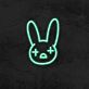 Hasengesicht mit gekreuzten Augen LED-Neonschild Gaming Bar