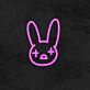 Hasengesicht mit gekreuzten Augen LED-Neonschild Gaming Bar
