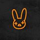 Hasengesicht mit gekreuzten Augen LED-Neonschild Gaming Bar