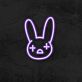 Hasengesicht mit gekreuzten Augen LED-Neonschild Gaming Bar