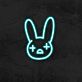 Hasengesicht mit gekreuzten Augen LED-Neonschild Gaming Bar