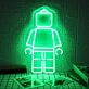 Spielfigur im Bauklotz-Stil LED-Neonschild Kinderzimmer
