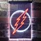 Blitzsymbol im Kreis LED-Neonschild für Bar und Gaming