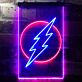 Blitzsymbol im Kreis LED-Neonschild für Bar und Gaming