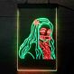 Anime Mädchen mit Bambus im Mund LED-Neonschild Gaming Wohnzimmer