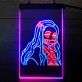 Anime Mädchen mit Bambus im Mund LED-Neonschild Gaming Wohnzimmer
