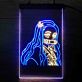 Anime Mädchen mit Bambus im Mund LED-Neonschild Gaming Wohnzimmer