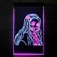 Anime Mädchen mit Bambus im Mund LED-Neonschild Gaming Wohnzimmer