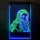 Anime Mädchen mit Bambus im Mund LED-Neonschild Gaming Wohnzimmer