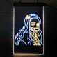 Anime Mädchen mit Bambus im Mund LED-Neonschild Gaming Wohnzimmer